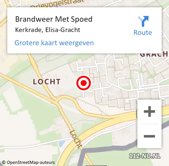 Locatie op kaart van de 112 melding: Brandweer Met Spoed Naar Kerkrade, Elisa-Gracht op 3 januari 2018 08:46