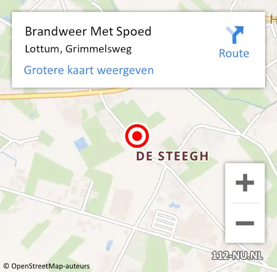 Locatie op kaart van de 112 melding: Brandweer Met Spoed Naar Lottum, Grimmelsweg op 3 januari 2018 09:19