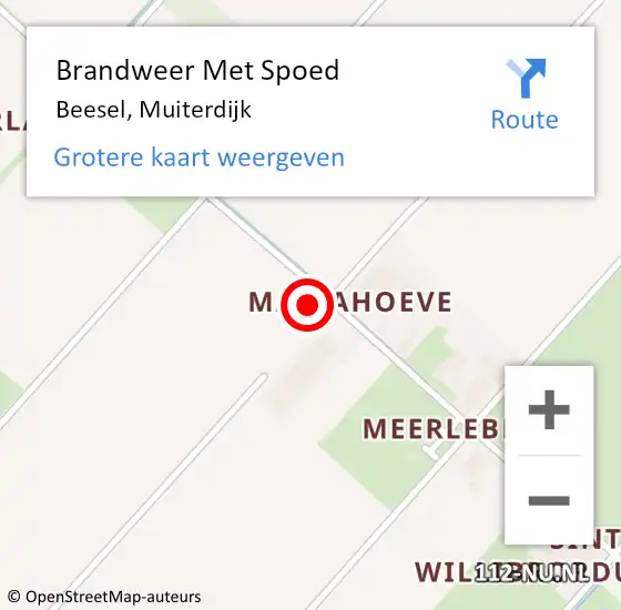 Locatie op kaart van de 112 melding: Brandweer Met Spoed Naar Beesel, Muiterdijk op 3 januari 2018 09:28