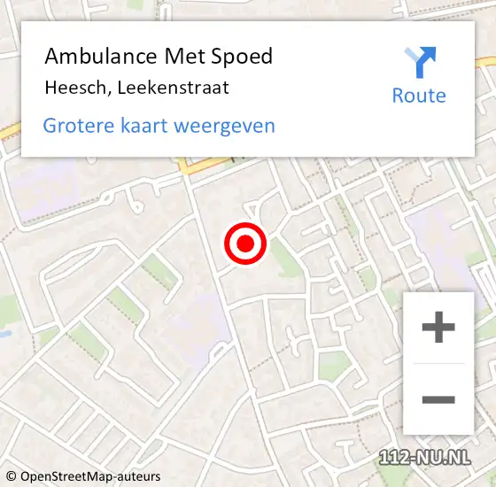 Locatie op kaart van de 112 melding: Ambulance Met Spoed Naar Heesch, Leekenstraat op 3 januari 2018 09:38