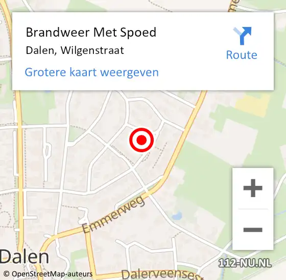 Locatie op kaart van de 112 melding: Brandweer Met Spoed Naar Dalen, Wilgenstraat op 3 januari 2018 10:23