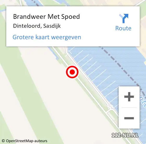 Locatie op kaart van de 112 melding: Brandweer Met Spoed Naar Dinteloord, Sasdijk op 3 januari 2018 11:20