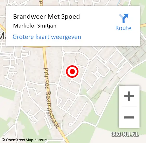 Locatie op kaart van de 112 melding: Brandweer Met Spoed Naar Markelo, Smitjan op 3 januari 2018 11:37