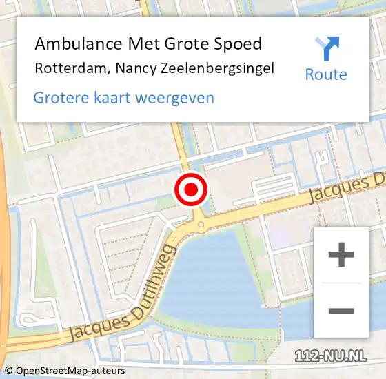Locatie op kaart van de 112 melding: Ambulance Met Grote Spoed Naar Rotterdam, Nancy Zeelenbergsingel op 3 januari 2018 11:54