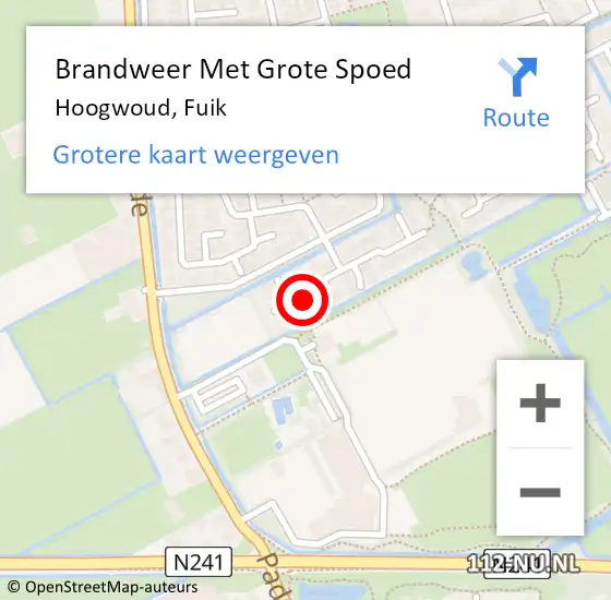 Locatie op kaart van de 112 melding: Brandweer Met Grote Spoed Naar Hoogwoud, Fuik op 3 januari 2018 12:05