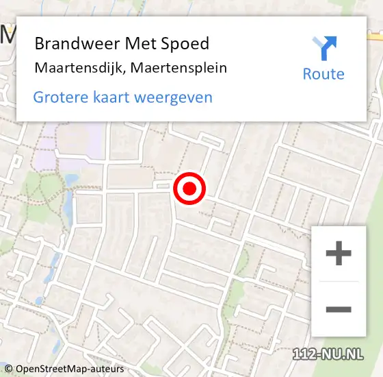 Locatie op kaart van de 112 melding: Brandweer Met Spoed Naar Maartensdijk, Maertensplein op 3 januari 2018 12:22