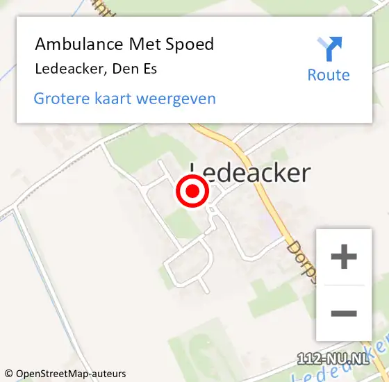 Locatie op kaart van de 112 melding: Ambulance Met Spoed Naar Ledeacker, Den Es op 3 januari 2018 12:33