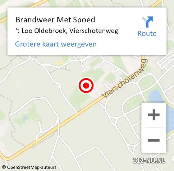 Locatie op kaart van de 112 melding: Brandweer Met Spoed Naar 't Loo Oldebroek, Vierschotenweg op 3 januari 2018 12:41