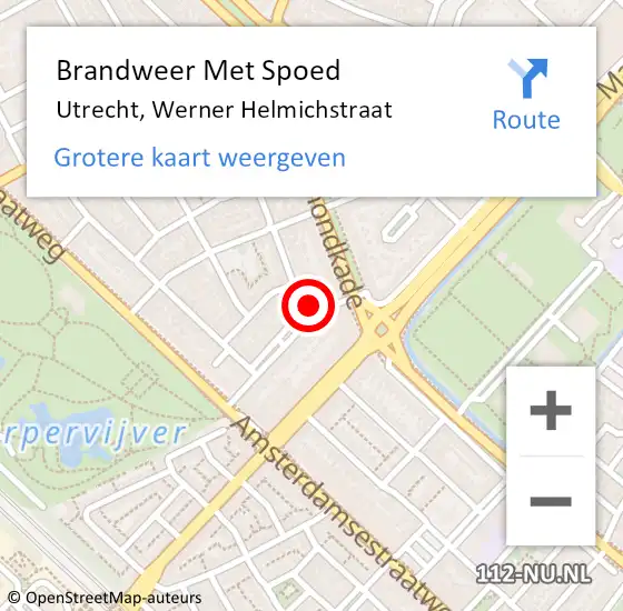 Locatie op kaart van de 112 melding: Brandweer Met Spoed Naar Utrecht, Werner Helmichstraat op 3 januari 2018 12:47