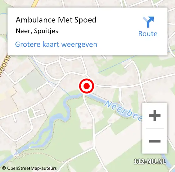 Locatie op kaart van de 112 melding: Ambulance Met Spoed Naar Neer, Spuitjes op 3 januari 2018 13:14