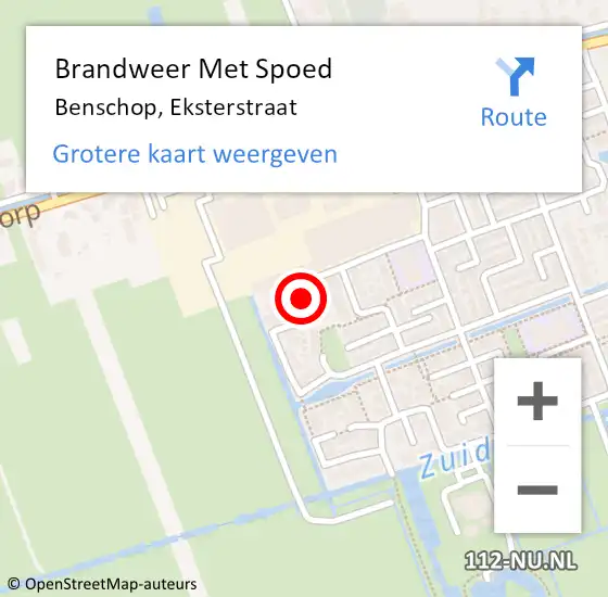 Locatie op kaart van de 112 melding: Brandweer Met Spoed Naar Benschop, Eksterstraat op 3 januari 2018 13:50