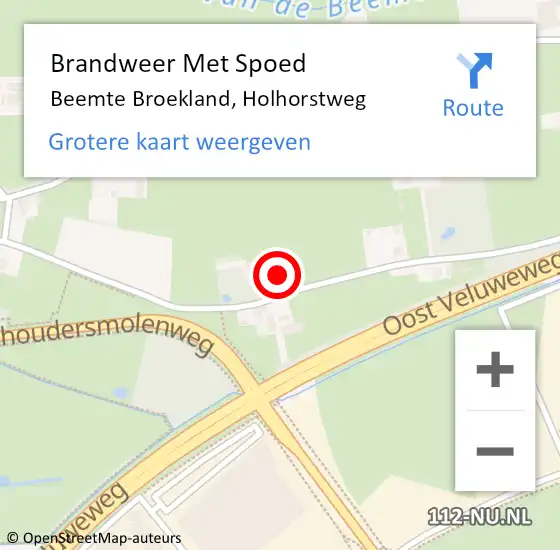 Locatie op kaart van de 112 melding: Brandweer Met Spoed Naar Beemte Broekland, Holhorstweg op 3 januari 2018 14:05