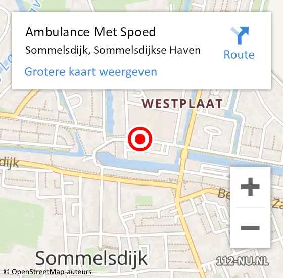 Locatie op kaart van de 112 melding: Ambulance Met Spoed Naar Sommelsdijk, Sommelsdijkse Haven op 3 januari 2018 14:16