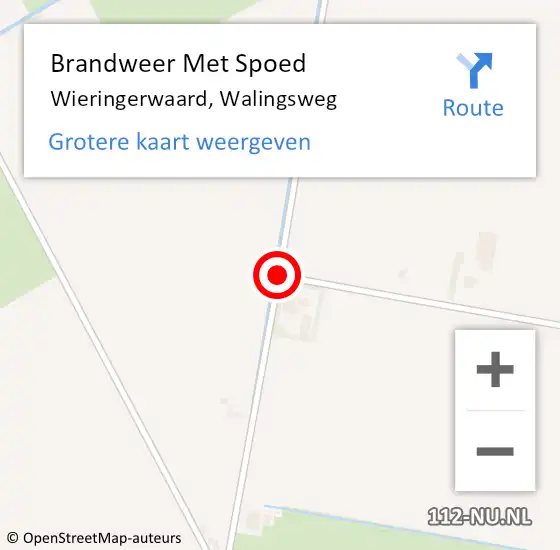 Locatie op kaart van de 112 melding: Brandweer Met Spoed Naar Wieringerwaard, Walingsweg op 3 januari 2018 14:25