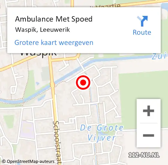 Locatie op kaart van de 112 melding: Ambulance Met Spoed Naar Waspik, Leeuwerik op 3 januari 2018 15:01