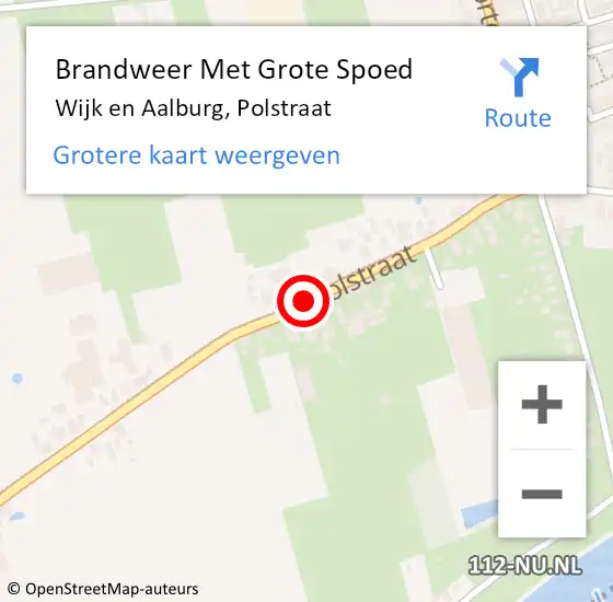 Locatie op kaart van de 112 melding: Brandweer Met Grote Spoed Naar Wijk en Aalburg, Polstraat op 3 januari 2018 15:15