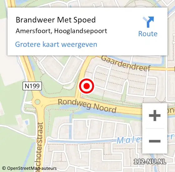 Locatie op kaart van de 112 melding: Brandweer Met Spoed Naar Amersfoort, Hooglandsepoort op 3 januari 2018 15:52