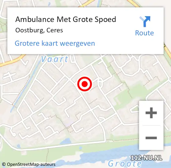 Locatie op kaart van de 112 melding: Ambulance Met Grote Spoed Naar Oostburg, Ceres op 3 januari 2018 16:00