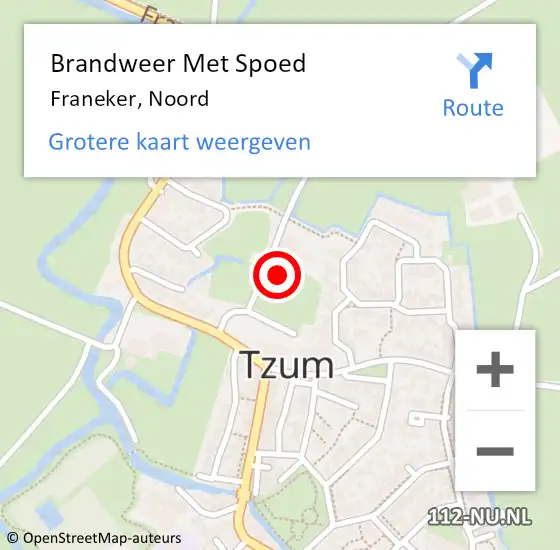 Locatie op kaart van de 112 melding: Brandweer Met Spoed Naar Franeker, Noord op 3 januari 2018 16:05