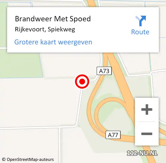 Locatie op kaart van de 112 melding: Brandweer Met Spoed Naar Rijkevoort, Spiekweg op 3 januari 2018 16:23