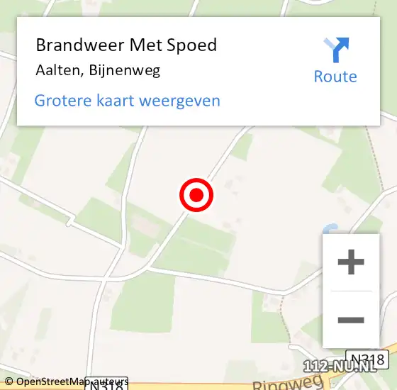 Locatie op kaart van de 112 melding: Brandweer Met Spoed Naar Aalten, Bijnenweg op 3 januari 2018 16:41