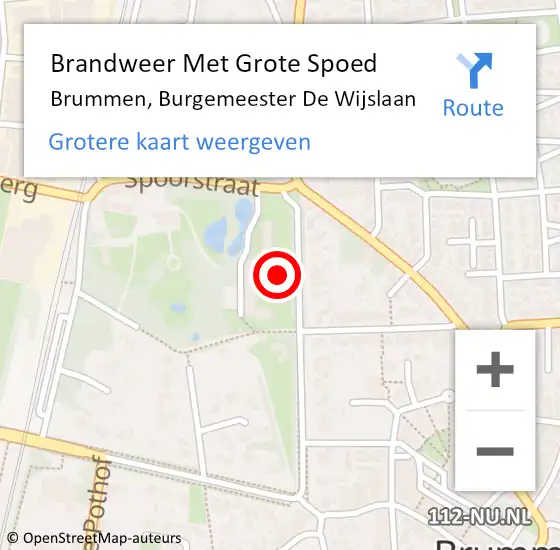 Locatie op kaart van de 112 melding: Brandweer Met Grote Spoed Naar Brummen, Burgemeester De Wijslaan op 3 januari 2018 16:51