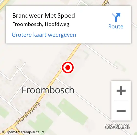 Locatie op kaart van de 112 melding: Brandweer Met Spoed Naar Froombosch, Hoofdweg op 3 januari 2018 17:01