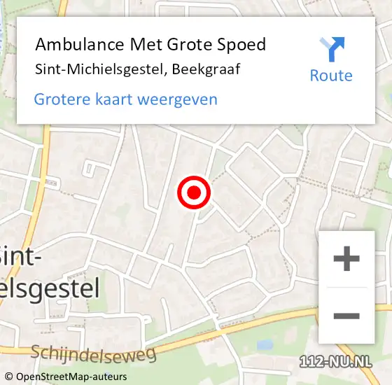 Locatie op kaart van de 112 melding: Ambulance Met Grote Spoed Naar Sint-Michielsgestel, Beekgraaf op 3 januari 2018 17:03