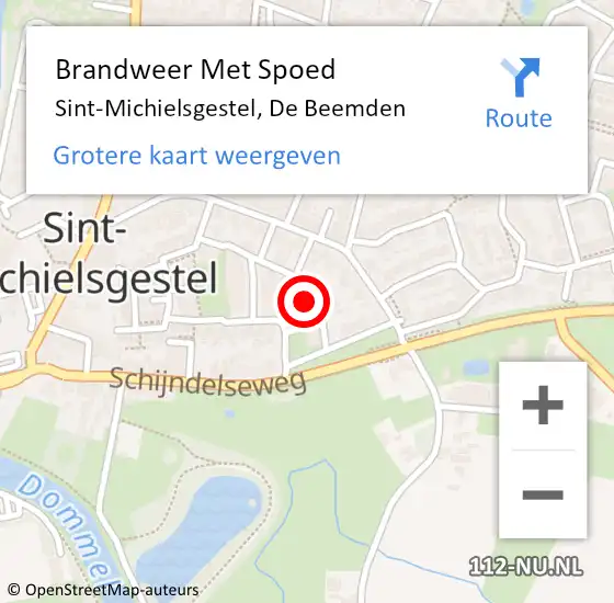 Locatie op kaart van de 112 melding: Brandweer Met Spoed Naar Sint-Michielsgestel, De Beemden op 3 januari 2018 17:13