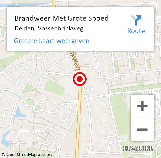 Locatie op kaart van de 112 melding: Brandweer Met Grote Spoed Naar Delden, Vossenbrinkweg op 3 januari 2018 17:36