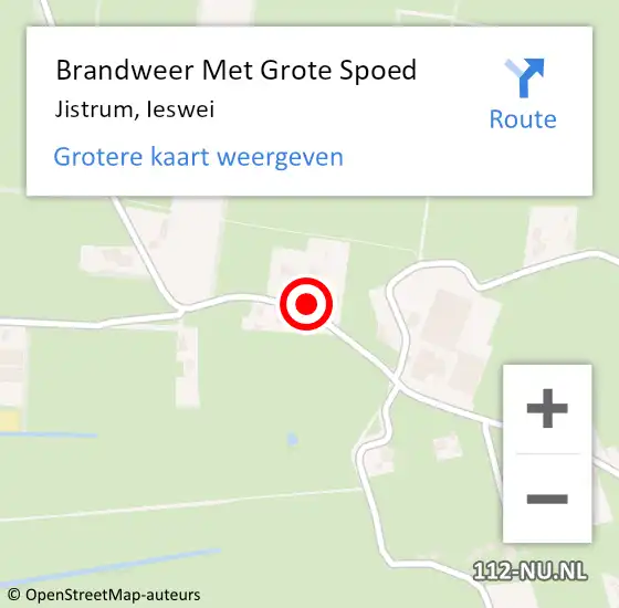 Locatie op kaart van de 112 melding: Brandweer Met Grote Spoed Naar Jistrum, Ieswei op 12 februari 2014 06:15