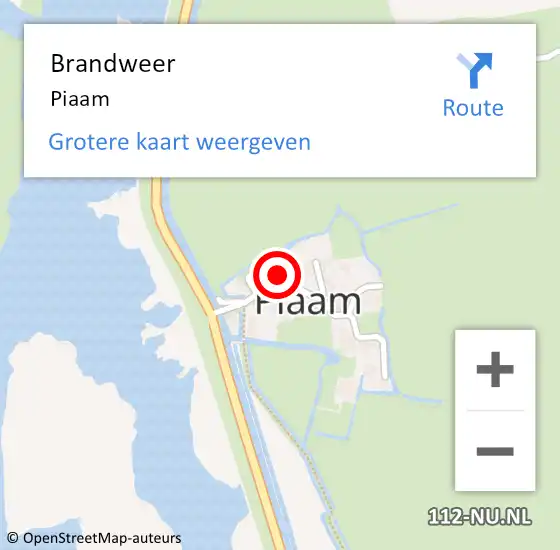 Locatie op kaart van de 112 melding: Brandweer Piaam op 3 januari 2018 18:43
