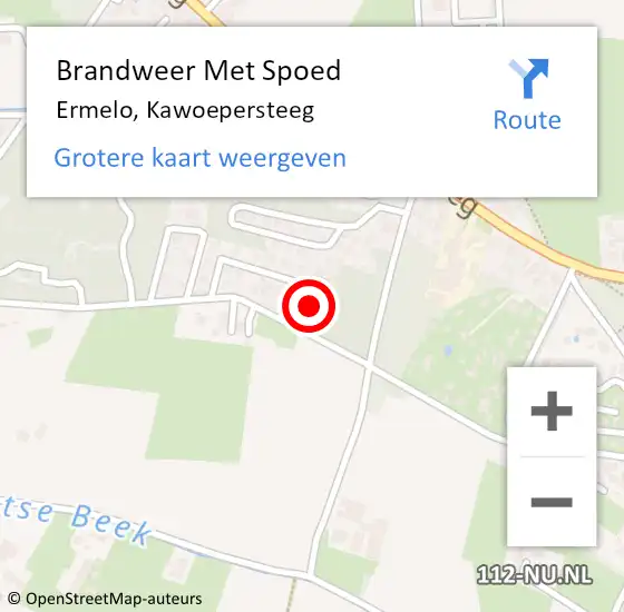 Locatie op kaart van de 112 melding: Brandweer Met Spoed Naar Ermelo, Kawoepersteeg op 3 januari 2018 19:23