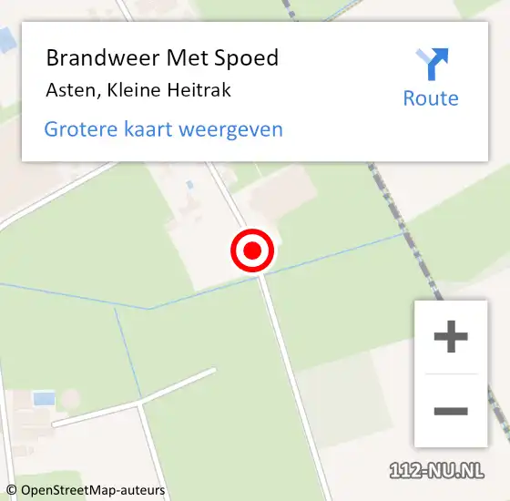 Locatie op kaart van de 112 melding: Brandweer Met Spoed Naar Asten, Kleine Heitrak op 3 januari 2018 20:24