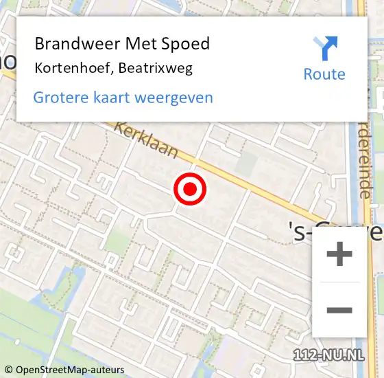 Locatie op kaart van de 112 melding: Brandweer Met Spoed Naar Kortenhoef, Beatrixweg op 3 januari 2018 22:55