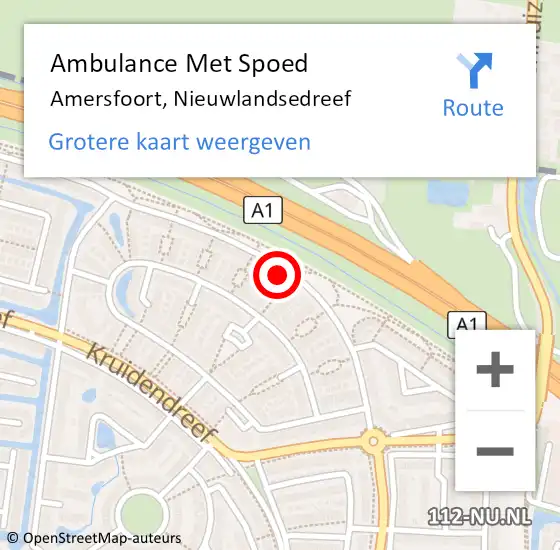 Locatie op kaart van de 112 melding: Ambulance Met Spoed Naar Amersfoort, Nieuwlandsedreef op 3 januari 2018 23:28