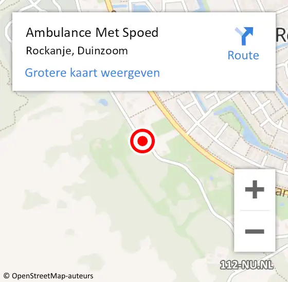 Locatie op kaart van de 112 melding: Ambulance Met Spoed Naar Rockanje, Duinzoom op 4 januari 2018 04:59