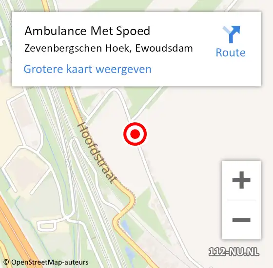 Locatie op kaart van de 112 melding: Ambulance Met Spoed Naar Zevenbergschen Hoek, Ewoudsdam op 4 januari 2018 05:04