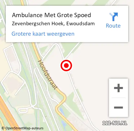 Locatie op kaart van de 112 melding: Ambulance Met Grote Spoed Naar Zevenbergschen Hoek, Ewoudsdam op 4 januari 2018 05:05