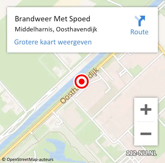 Locatie op kaart van de 112 melding: Brandweer Met Spoed Naar Middelharnis, Oosthavendijk op 4 januari 2018 05:51