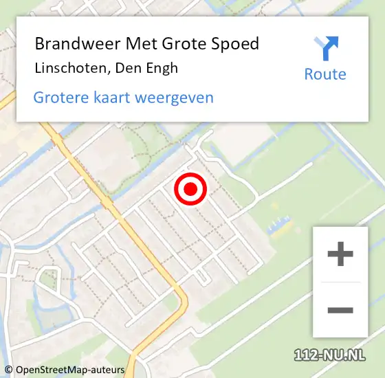 Locatie op kaart van de 112 melding: Brandweer Met Grote Spoed Naar Linschoten, Den Engh op 4 januari 2018 06:09