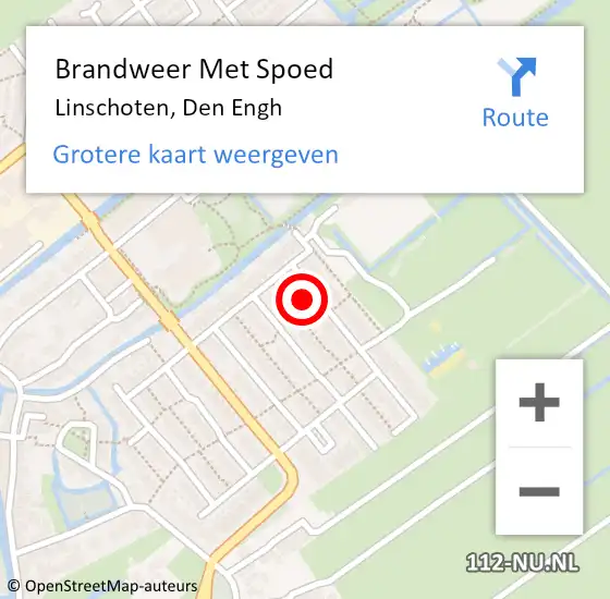 Locatie op kaart van de 112 melding: Brandweer Met Spoed Naar Linschoten, Den Engh op 4 januari 2018 06:29