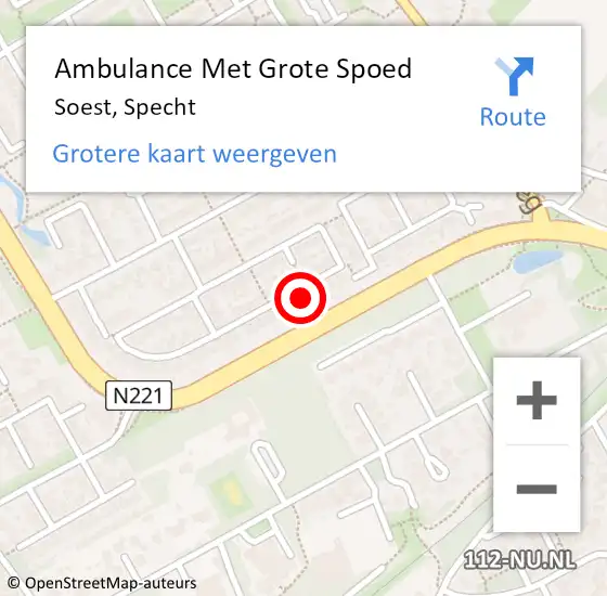 Locatie op kaart van de 112 melding: Ambulance Met Grote Spoed Naar Soest, Specht op 4 januari 2018 07:56