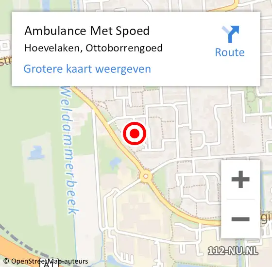 Locatie op kaart van de 112 melding: Ambulance Met Spoed Naar Hoevelaken, Ottoborrengoed op 4 januari 2018 08:52