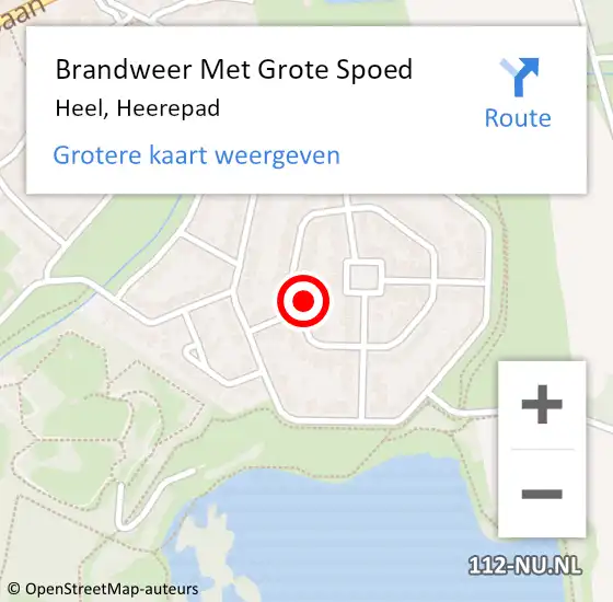 Locatie op kaart van de 112 melding: Brandweer Met Grote Spoed Naar Heel, Heerepad op 4 januari 2018 08:58