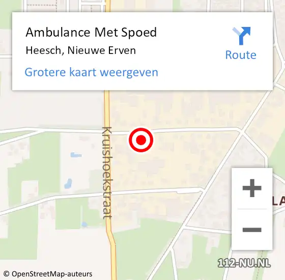 Locatie op kaart van de 112 melding: Ambulance Met Spoed Naar Heesch, Nieuwe Erven op 4 januari 2018 09:08