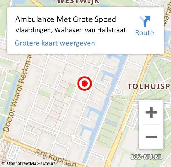 Locatie op kaart van de 112 melding: Ambulance Met Grote Spoed Naar Vlaardingen, Walraven van Hallstraat op 4 januari 2018 10:27