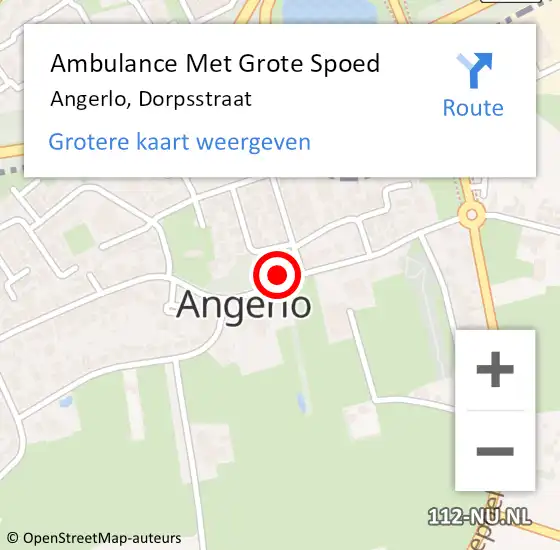 Locatie op kaart van de 112 melding: Ambulance Met Grote Spoed Naar Angerlo, Dorpsstraat op 4 januari 2018 11:57