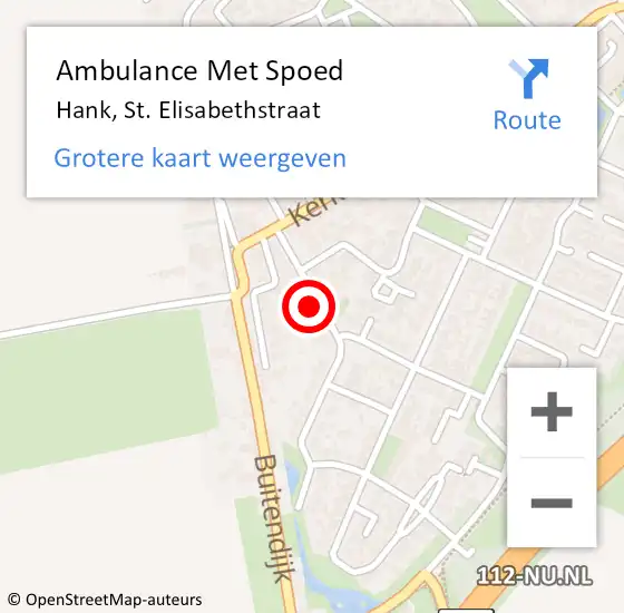 Locatie op kaart van de 112 melding: Ambulance Met Spoed Naar Hank, St. Elisabethstraat op 4 januari 2018 12:23