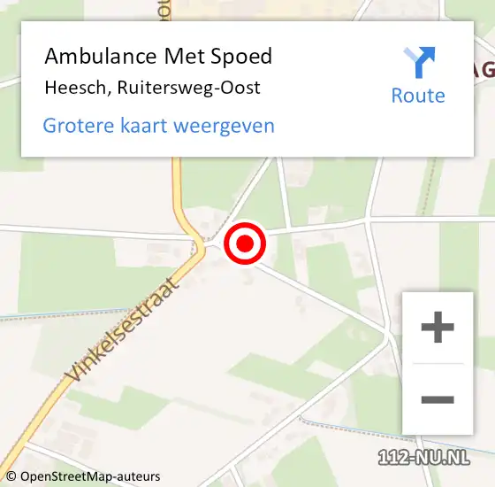 Locatie op kaart van de 112 melding: Ambulance Met Spoed Naar Heesch, Ruitersweg-Oost op 4 januari 2018 12:26